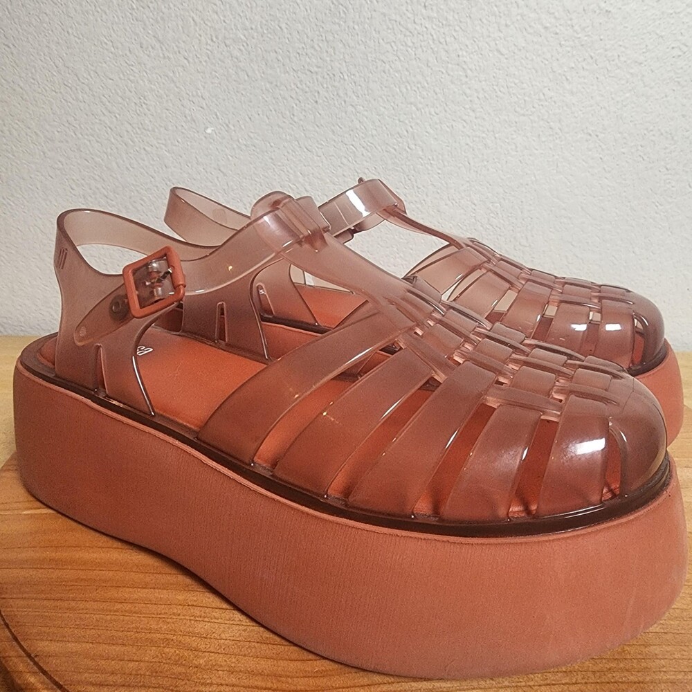 Melissa Shoes Womens Size 9 Pink Jelly Fisherman Platform Sandals Slingback - Picture 8 of 12